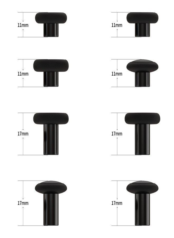 HEXGAMING Replacement Thumbsticks 2 Height Domed & Concave Grips for Phantom and Ultimate pro Controllers - Base Part is NOT Included - Black - Image 3